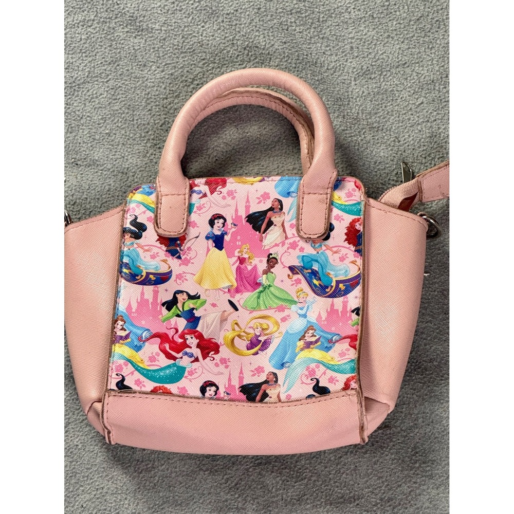 Disney Parks Princess Mini Satchel Bag Pink Ariel Tiana Belle Snow White Jasmine
